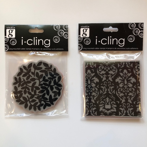 STUDIO G Floral + Baroque i-Cling Foam Cling Rubber Stamps Set of 2, RARE, NEW! - Picture 1 of 12